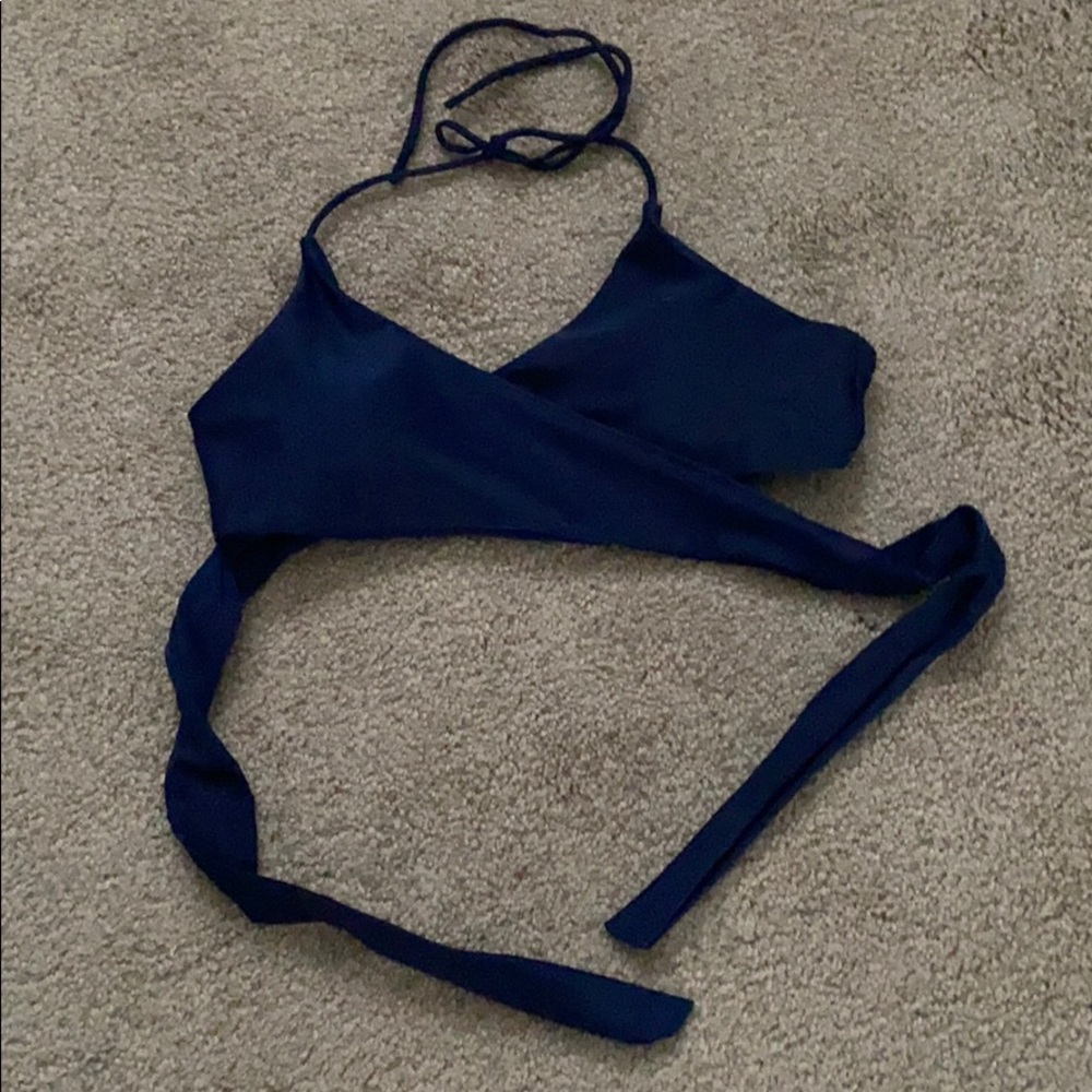 Dark blue wrap bikini